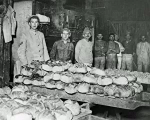 Newly baked bread for soldiers, Western Front, WW1
