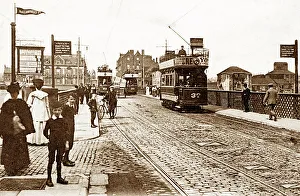 Newport Prints: Newport Clarence Bridge early 1900s