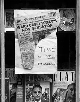 Claims Gallery: Newsagents window, North London