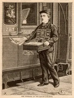 Newsboy at Station