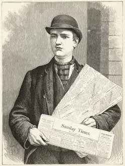 Newsboy with Sunday Time