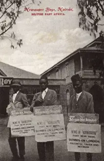 Newspaper advertisers, Nairobi, Kenya, East Africa, WW1