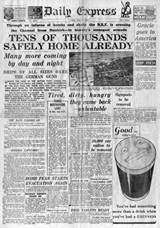 Fields Gallery: Newspaper front cover: evacuation of Dunkirk, 1940