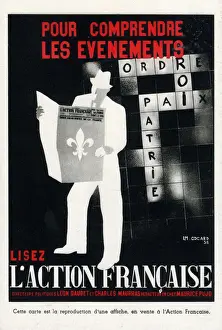 Crossword Prints: Newspaper, L Action Francaise - to understand events Date: 1938