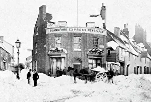 Blandford Prints: Newspaper Office, Blandford Forum early 1900's