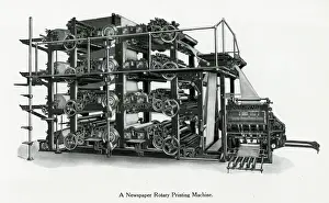Rotary Prints: Newspaper rotary printing machine 1908