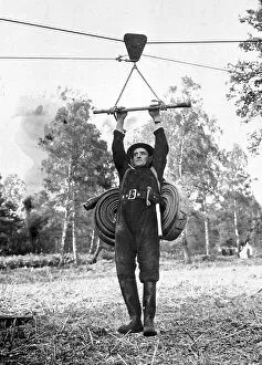 Images Dated 31st May 2016: NFS firefighter at a training camp, WW2