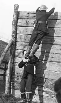 NFS firefighters at assault course training camp, WW2