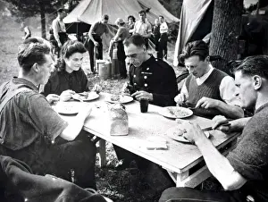 NFS firefighters at a training camp, WW2