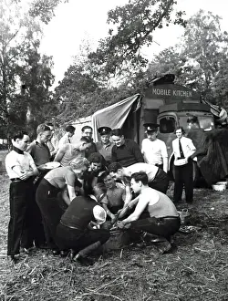 NFS firefighters at a training camp, WW2