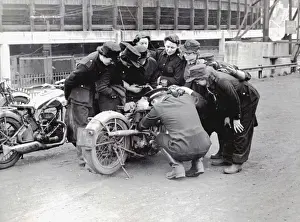 NFS firewomen in dispatch rider training, WW2