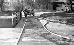 Pumping Prints: NFS (London) fire station pumping exercise, WW2