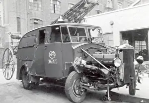 Blast Prints: NFS (London Region) damaged Shoreditch fire engine, WW2
