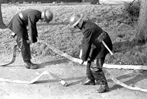 NFS training / instructional photo, use of hose, WW2