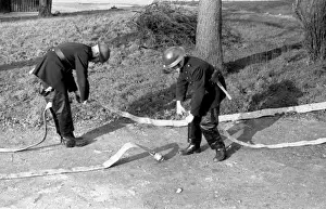 NFS training / instructional photo, use of hose, WW2