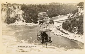 Water Fall Prints: Niagara Falls - Aero Car over the whirlpool