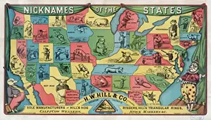 Sole Prints: Nicknames of the states. H. W. Hill & Co. Decatur Illinois so