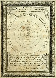 Nicolas Prints: Nicolas Copernicus (1473-1543). Orbes Celestes. Engraving, 1