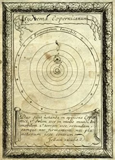 Nicolas Copernicus (1473-1543). Orbes Celestes. Engraving, 1