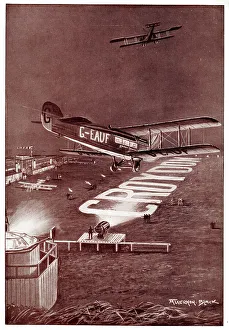 Algernon Prints: Night Air Mail aircraft at Croydon Aerodrome, Surrey