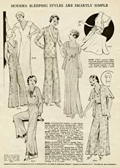 Nightie Gallery: Night-dresses and pyjamas for women 1930s