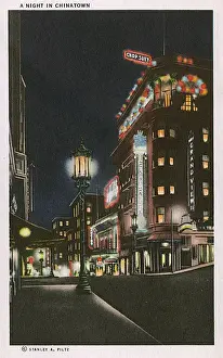 Night scene, Chinatown, San Francisco, California, USA