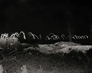 Night scene inside Australian lines, Western Front, WW1