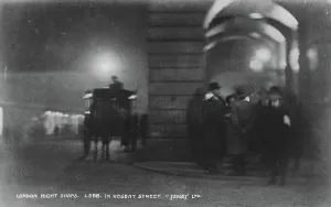 Bustling Prints: Night Scene in Regent Street, London