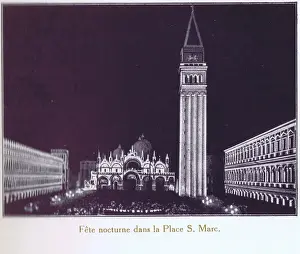 A night-scene of Saint Marks Basilica, Venice, 1929