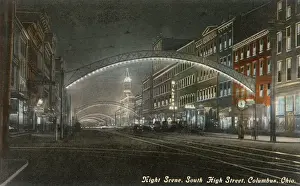 Night scene, South High Street, Columbus, Ohio, USA