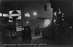 Bustling Prints: Night Scene on Tottenham Court Road
