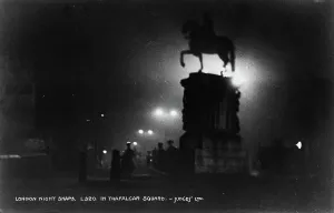 Foggy Prints: Night Scene in Trafalgar Square