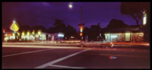New Images November Prints: Night shot of Santa Monica street Los Angeles, USA