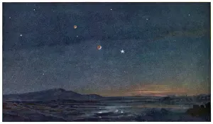 Night sky above the planet Mars