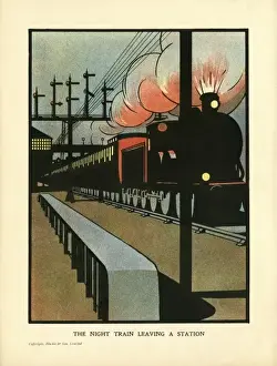 Dusk Prints: The Night Train Leaving a Station