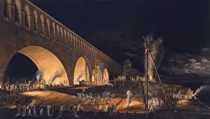 Chiaroscuro Prints: Night View, Bridge at Canaro, by Sanucca