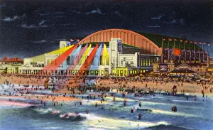 Images Dated 11th September 2018: Night view of the Convention Hall, Atlantic City, New Jersey