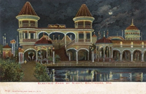 Maryland Gallery: Night view of Electric Park, Baltimore, Maryland, USA