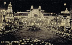 A night view of the entrance to the Kursall Casino