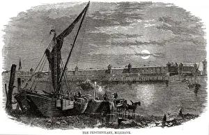 Millbank Prints: Night view of Millbank Prison