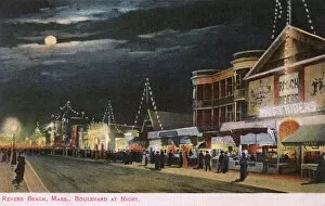 Amusements Gallery: Night view, Revere Beach, Massachusetts, USA