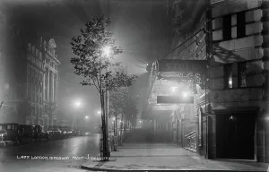 Nighttime on Kingsway, London