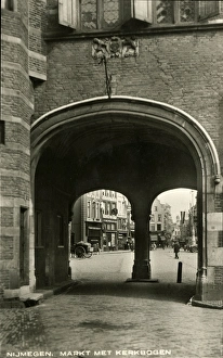 Images Dated 23rd February 2016: Nijmegen market with church arches - The Netherlands