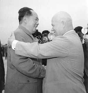 Greeting Prints: Nikita Khrushchev with Mao Zedong