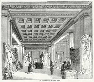 Assyrian Gallery: The Nineveh Room at the British Museum. Date: 1853