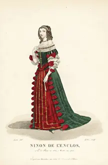 Courtesan Prints: Ninon de l Enclos, French author, courtesan