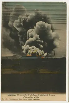 Flames Prints: Nitrate fire in Iquique, Tarapaca, Chile, South America