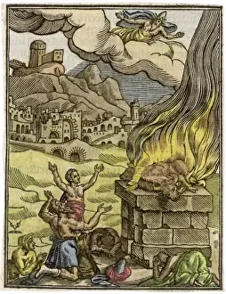 Noah Prints: Noah makes a sacrifice of thanks to God