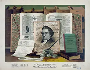 Noah Prints: Noah Webster. Born 1758-died 1843. The schoolmaster of the r