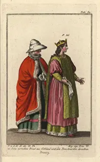 Noble bride and woman of Gothland, Sweden, 16th century